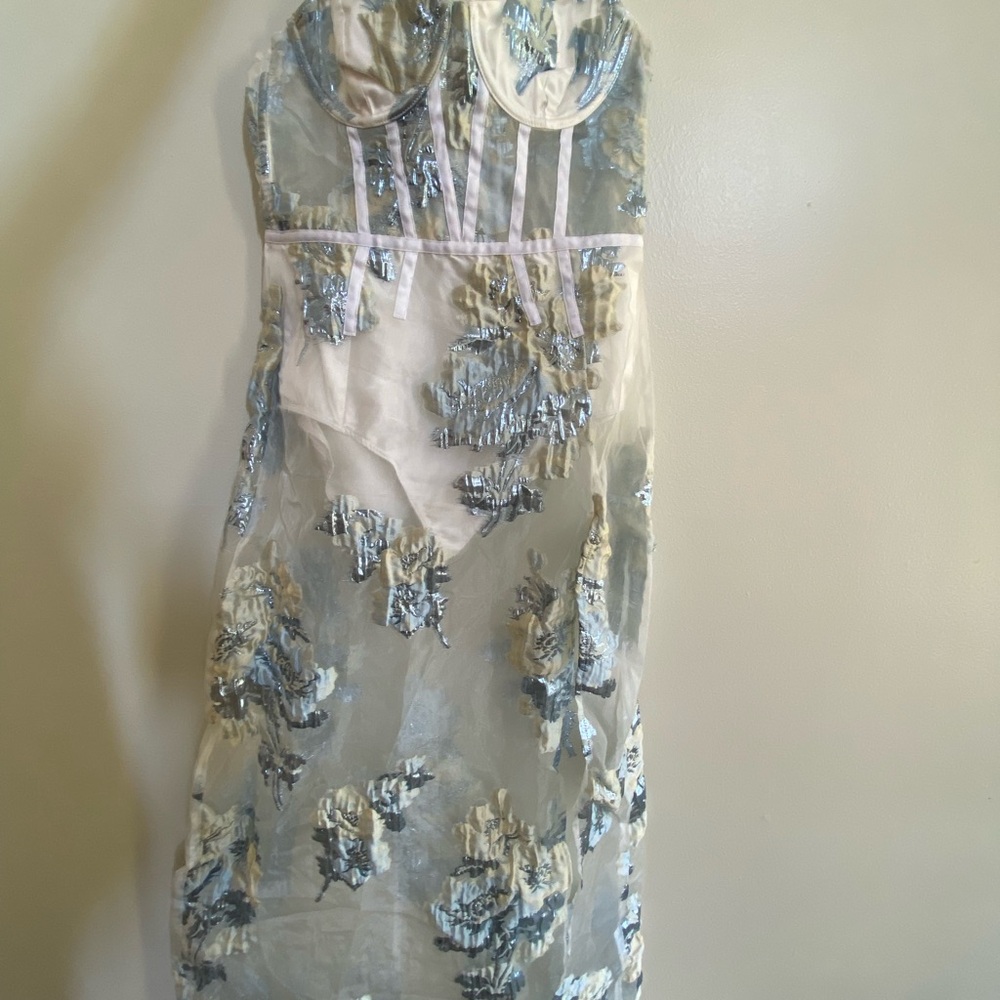 Sheer elegant Floral Embroidered Dress